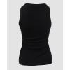 imageCHICME Womens Summer Sleeveless Tank Top Casual Ribbed Racerback Basic Fitted Thick Strap Shirts TopsBlack
