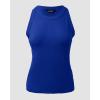 imageCHICME Womens Summer Sleeveless Tank Top Casual Ribbed Racerback Basic Fitted Thick Strap Shirts TopsBlue