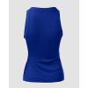 imageCHICME Womens Summer Sleeveless Tank Top Casual Ribbed Racerback Basic Fitted Thick Strap Shirts TopsBlue