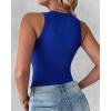 imageCHICME Womens Summer Sleeveless Tank Top Casual Ribbed Racerback Basic Fitted Thick Strap Shirts TopsBlue