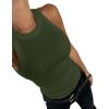 imageCHICME Womens Summer Sleeveless Tank Top Casual Ribbed Racerback Basic Fitted Thick Strap Shirts TopsCarmy Green