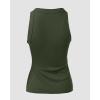 imageCHICME Womens Summer Sleeveless Tank Top Casual Ribbed Racerback Basic Fitted Thick Strap Shirts TopsCarmy Green