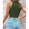 imageCHICME Womens Summer Sleeveless Tank Top Casual Ribbed Racerback Basic Fitted Thick Strap Shirts TopsCarmy Green