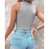 imageCHICME Womens Summer Sleeveless Tank Top Casual Ribbed Racerback Basic Fitted Thick Strap Shirts TopsGray