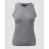imageCHICME Womens Summer Sleeveless Tank Top Casual Ribbed Racerback Basic Fitted Thick Strap Shirts TopsGray