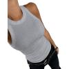 imageCHICME Womens Summer Sleeveless Tank Top Casual Ribbed Racerback Basic Fitted Thick Strap Shirts TopsGray