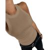 imageCHICME Womens Summer Sleeveless Tank Top Casual Ribbed Racerback Basic Fitted Thick Strap Shirts TopsKhaki