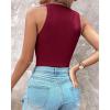 imageCHICME Womens Summer Sleeveless Tank Top Casual Ribbed Racerback Basic Fitted Thick Strap Shirts TopsWine Red