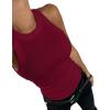 imageCHICME Womens Summer Sleeveless Tank Top Casual Ribbed Racerback Basic Fitted Thick Strap Shirts TopsWine Red
