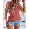 imageCHICME Womens Sweater Vests Knit Sleeveless Side Tie Crochet Top Summer Crewneck Hollow Out Beach Tank Cover UpsAbrown