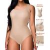 imageChicMe Womens Bodysuit Tops U Neck Shapewear Builtin Bra Sleeveless High Strechy Slim Fit Tank Bodysuits2pack blacknude