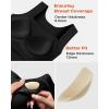 imageChicMe Womens Bodysuit Tops U Neck Shapewear Builtin Bra Sleeveless High Strechy Slim Fit Tank BodysuitsBlack
