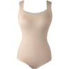 imageChicMe Womens Bodysuit Tops U Neck Shapewear Builtin Bra Sleeveless High Strechy Slim Fit Tank BodysuitsNude