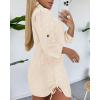 imageWomens Spring Casual Dress 2025 Swiss Dot Long Sleeve Shirt Dress Casual Button Down Dressy DressSwiss Dotapricot