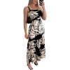 imageCHICME Summer Dresses for Women 2025 Sleeveless Casual Boho Maxi Dress Square Neck Cut Out Floral A Line DressAblack