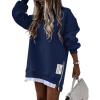 imageCHICME Womens Long Sleeve Zipper Slit Oversized Sweatshirt 2025 Casual Pullover Zipper Hoodies Fall ClothesVpurplish Blue