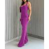 imageCHICME Jumpsuits for Women Dressy Bandeau Thick Strap Casual Jumpsuit Backless Laceup Party Holiday OverallsShot Pink