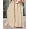 imageCHICME Women Summer 2 Piece Outfits Off Shoulder Lantern Sleeve Top Flowy Wide Leg Pants SetApricot