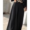 imageCHICME Women Summer 2 Piece Outfits Off Shoulder Lantern Sleeve Top Flowy Wide Leg Pants SetBlack