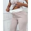 imageCHICME Womens 2 Piece Outfits Casual Slim Fit Tank Tops Elastic Waist Straight Leg Pants Ribbed TracksuitsApricot