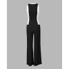 imageCHICME Womens 2 Piece Outfits Casual Slim Fit Tank Tops Elastic Waist Straight Leg Pants Ribbed TracksuitsBlack