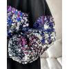 imageCHICME Womens Denim Jacket 2025 Sequin Patchwork Long Sleeve Jackets Top Button Front Oversized Denim ShacketMulticolor