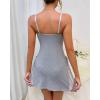 imageCHICME Womens Lace Trim Side Slit Modal Cami Sleep Dress Loungewear Cute Night Gowns for Women3pcsPack Blackgrayred