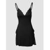 imageCHICME Womens Lace Trim Side Slit Modal Cami Sleep Dress Loungewear Cute Night Gowns for Women3pcsPack Blackgrayred