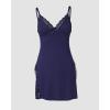 imageCHICME Womens Lace Trim Side Slit Modal Cami Sleep Dress Loungewear Cute Night Gowns for WomenPurplish Blue