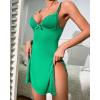 imageCHICME Womens Lace Trim Side Slit Modal Cami Sleep Dress Loungewear Cute Night Gowns for WomenZgreen