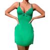 imageCHICME Womens Lace Trim Side Slit Modal Cami Sleep Dress Loungewear Cute Night Gowns for WomenZgreen