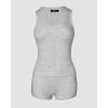 imageCHICME Womens Pajama Sets Casual Sleeveless Tank Top and Shorts Ribbed Knit 2 Piece Lounge SetAlight Gray