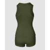 imageCHICME Womens Pajama Sets Casual Sleeveless Tank Top and Shorts Ribbed Knit 2 Piece Lounge SetBarmy Green