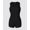 imageCHICME Womens Pajama Sets Casual Sleeveless Tank Top and Shorts Ribbed Knit 2 Piece Lounge SetBlack