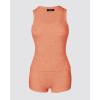 imageCHICME Womens Pajama Sets Casual Sleeveless Tank Top and Shorts Ribbed Knit 2 Piece Lounge SetOrange