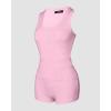 imageCHICME Womens Pajama Sets Casual Sleeveless Tank Top and Shorts Ribbed Knit 2 Piece Lounge SetPink