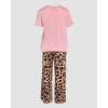 imageCHICME Womens Pajamas Sets 2 Piece Short Sleeve Lounge Set Printed Loose Pants Pj Sets Loungewear SetBleopard Pink