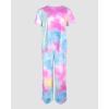 imageCHICME Womens Pajamas Sets 2 Piece Short Sleeve Lounge Set Printed Loose Pants Pj Sets Loungewear SetOmbre Multicolor