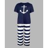 imageCHICME Womens Pajamas Sets 2 Piece Short Sleeve Lounge Set Printed Loose Pants Pj Sets Loungewear SetWpurplish Blue