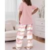 imageCHICME Womens Pajamas Sets 2 Piece Short Sleeve Lounge Set Printed Loose Pants Pj Sets Loungewear SetXombre Pink