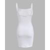 imageCHICME Womens Square Neck RibKnit Slim Fit Mini Dress Sleeveless Bodycon Dress Casual Summer DressAwhite