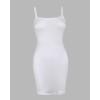 imageCHICME Womens Square Neck RibKnit Slim Fit Mini Dress Sleeveless Bodycon Dress Casual Summer DressAwhite