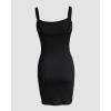 imageCHICME Womens Square Neck RibKnit Slim Fit Mini Dress Sleeveless Bodycon Dress Casual Summer DressBlack
