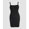 imageCHICME Womens Square Neck RibKnit Slim Fit Mini Dress Sleeveless Bodycon Dress Casual Summer DressBlack