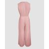 imageCHICME Womens Summer Two Piece Outfits V Neck Metal Button Front Crop Tank Vest Wide Leg linen Pants Matching SetsDpink