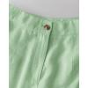 imageCHICME Womens Summer Two Piece Outfits V Neck Metal Button Front Crop Tank Vest Wide Leg linen Pants Matching SetsGreen