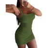 imageCHICME Womens Square Neck RibKnit Slim Fit Mini Dress Sleeveless Bodycon Dress Casual Summer DressArmy Green