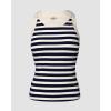 imageCHICME Women Builtin Bra Tank Tops Sleeveless Casual Shirts Racerback Ribbed Fitted Tank TopsPurplish Blue