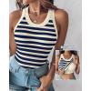 imageCHICME Women Builtin Bra Tank Tops Sleeveless Casual Shirts Racerback Ribbed Fitted Tank TopsPurplish Blue