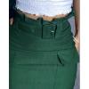 imageCHICME Women High Waisted Cargo Midi Skirt Belted Summer Slit Casual Skirts Pencil Skirt for WomenArmy Green